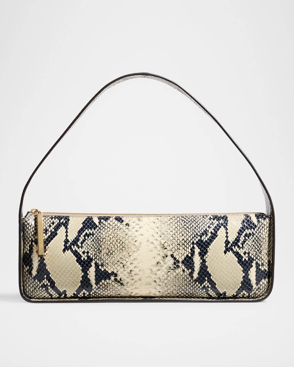 Lori Python-Embossed Leather Shoulder Bag
